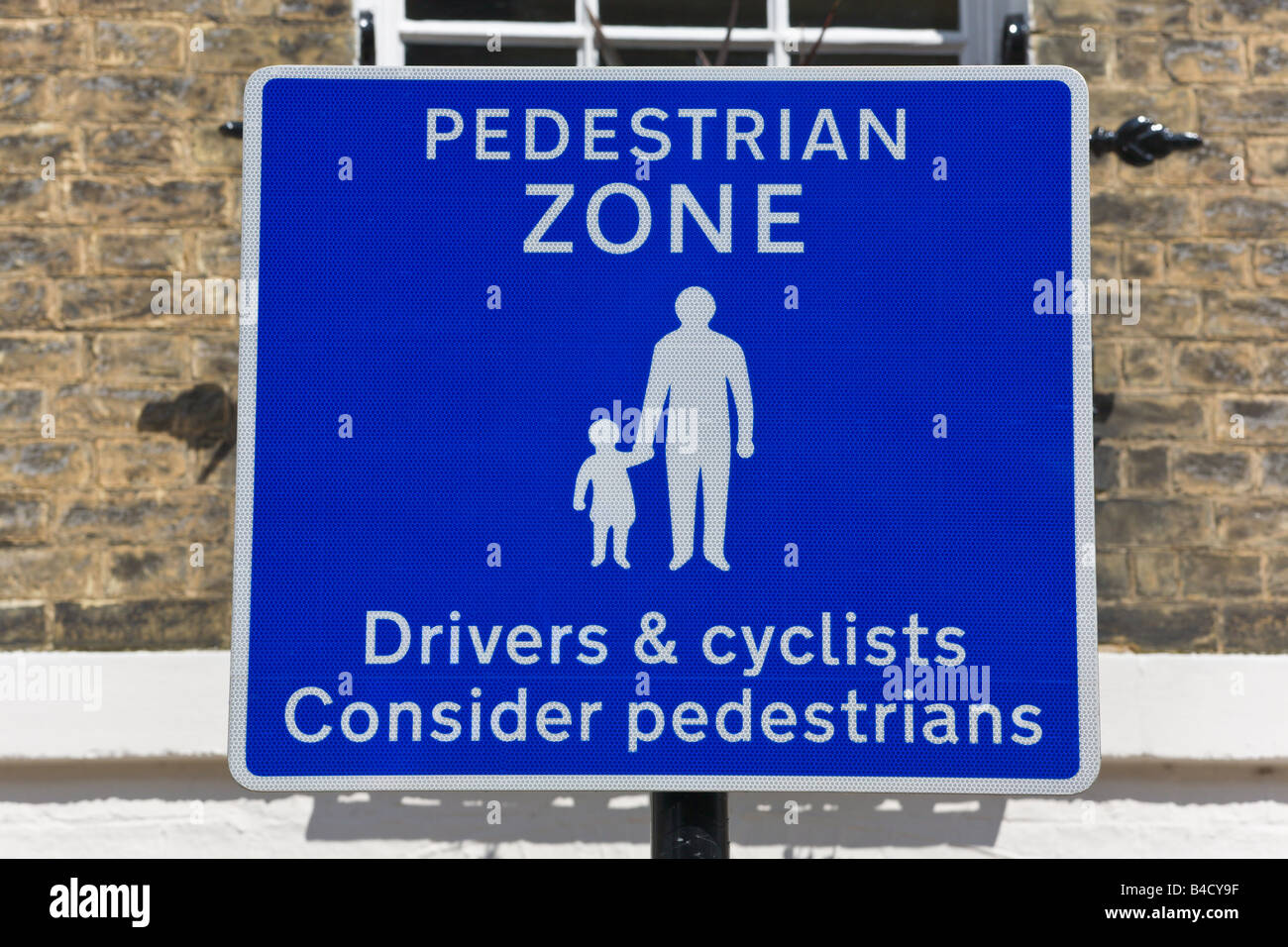 Fußgängerzone Schild, England Stockfoto