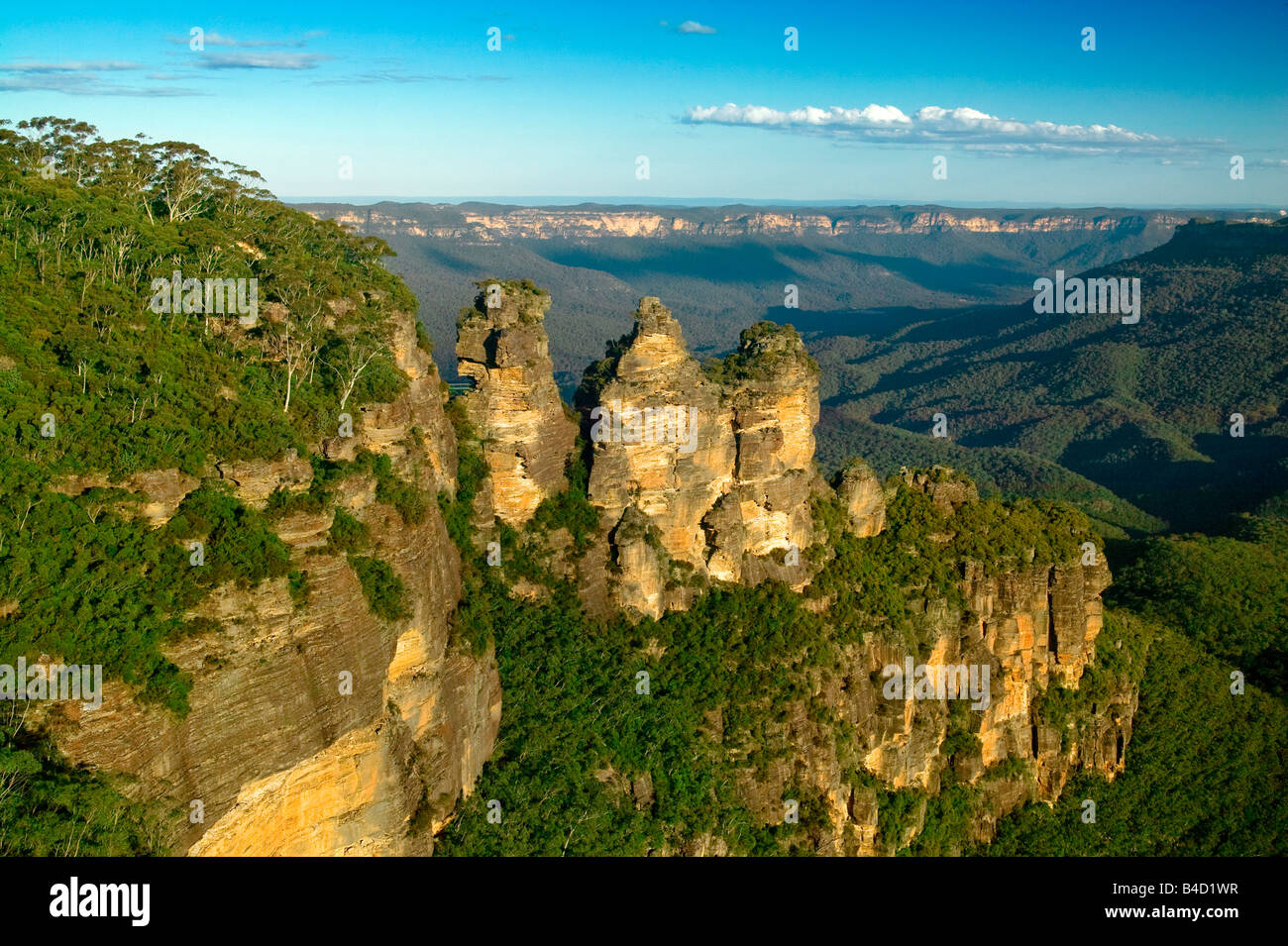 DREI SCHWESTERN JAMISON VALLEY BLUE MOUNTAINS NSW AUSTRALIA Stockfoto