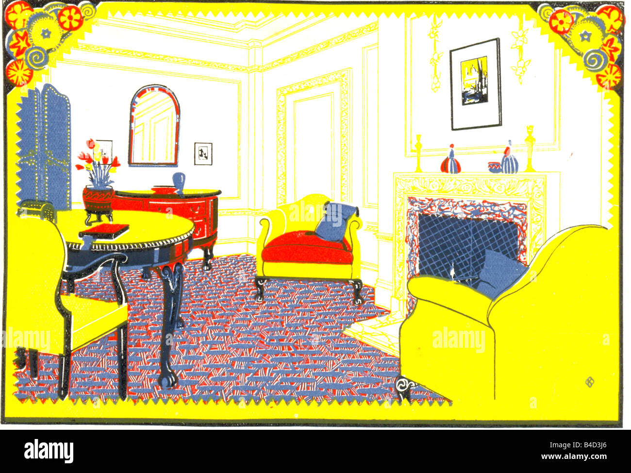 Beispiel Wohnzimmer in May Fair Hotel. London, 1929 Stockfoto