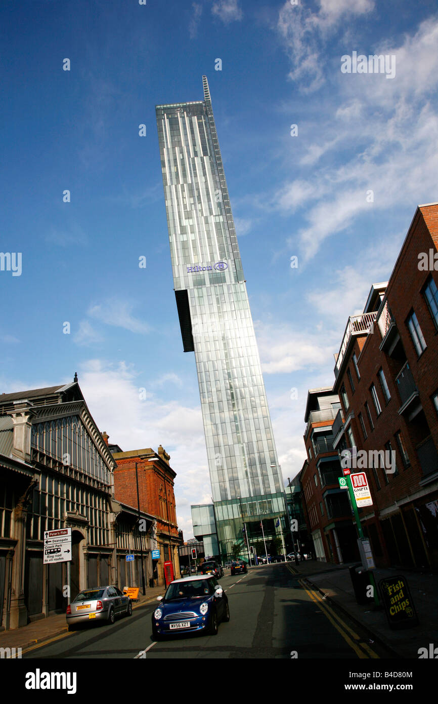 August 2008 - der Beetham Tower auch bekannt als das Hilton Hotel Manchester England UK Stockfoto