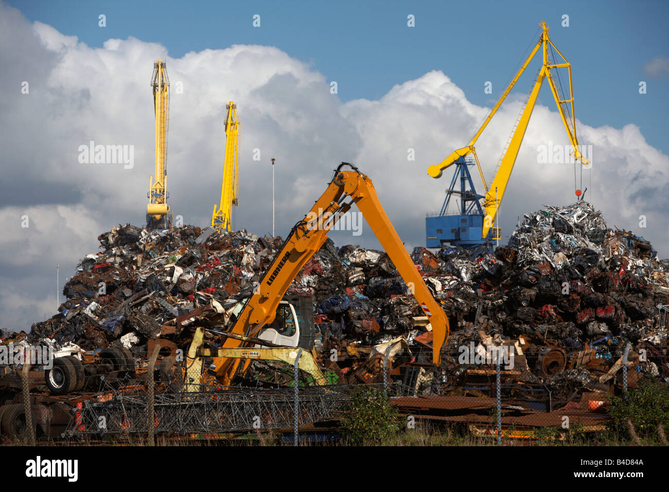 Schrott Metall recycling Facilty Belfast Hafen Belfast Nord-Irland, Vereinigtes Königreich Stockfoto