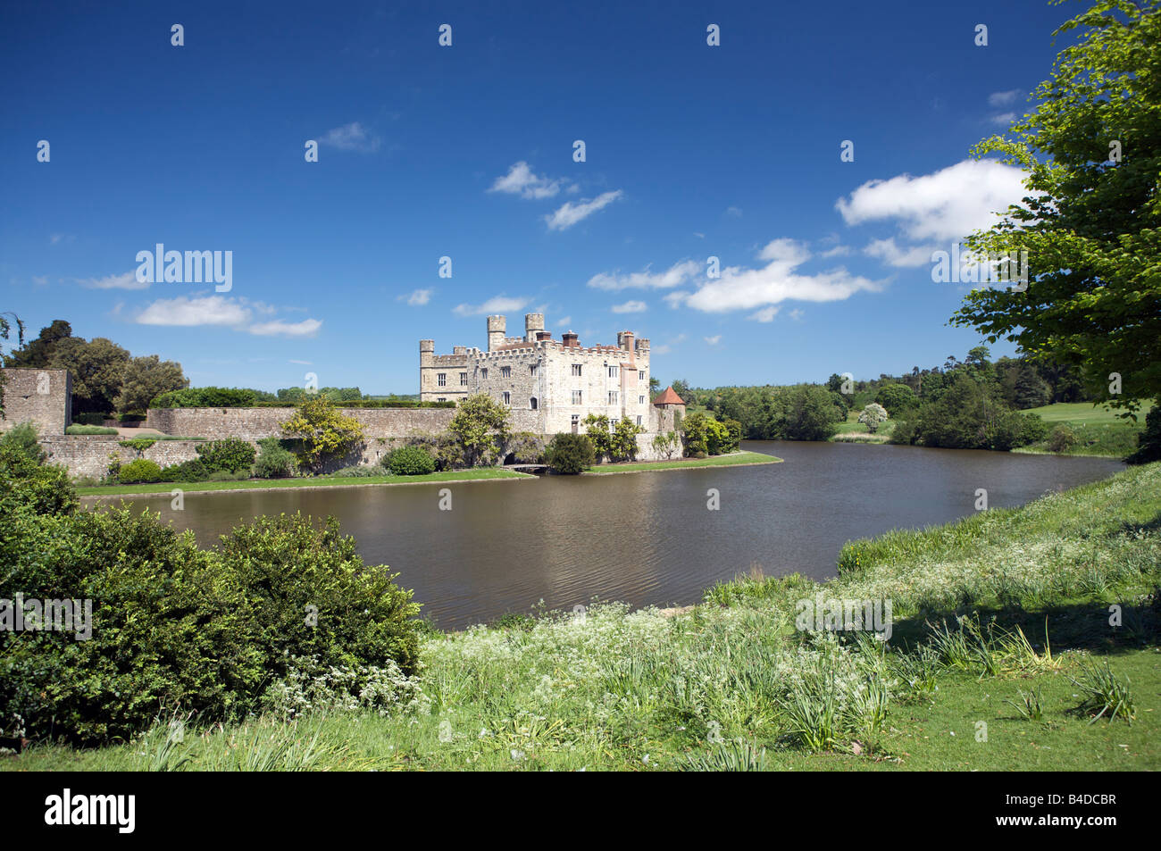 Blick auf Leeds Castle in Kent, England Stockfoto