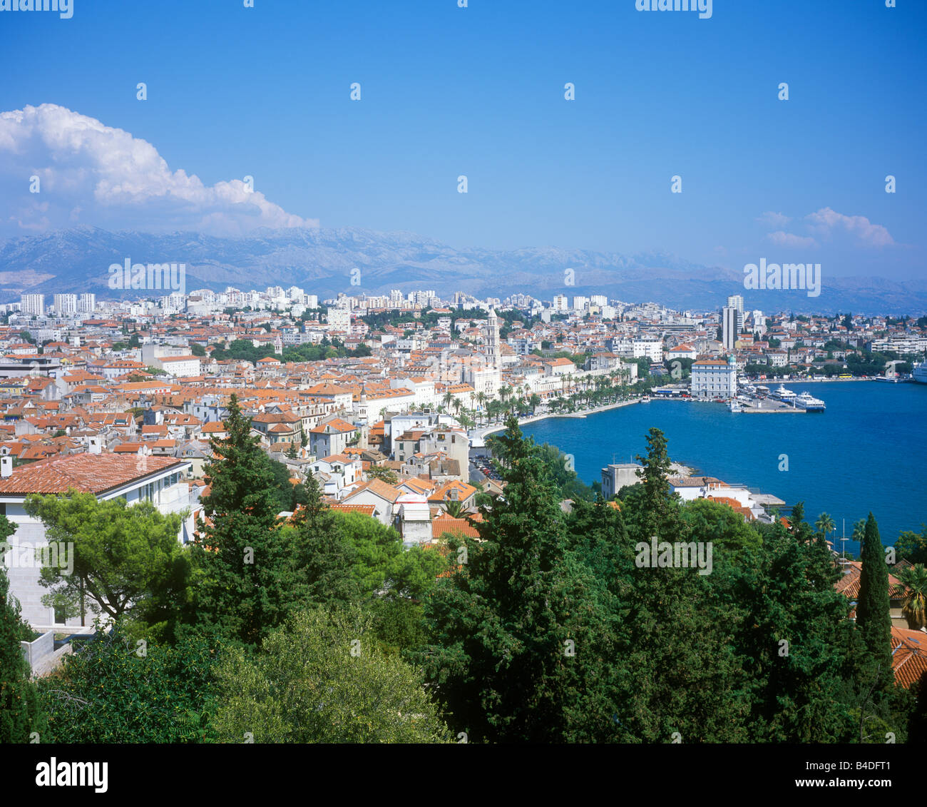 Panoramablick über Split, Zentral Dalmatien, Kroatien, Osteuropa Stockfoto