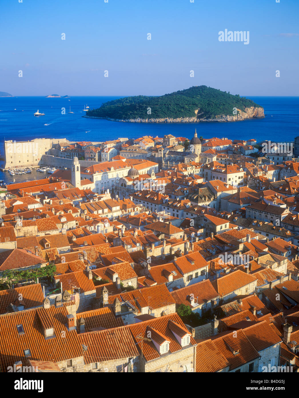 Panoramablick über die Altstadt von Dubrovnik, Kroatien, Osteuropa Stockfoto