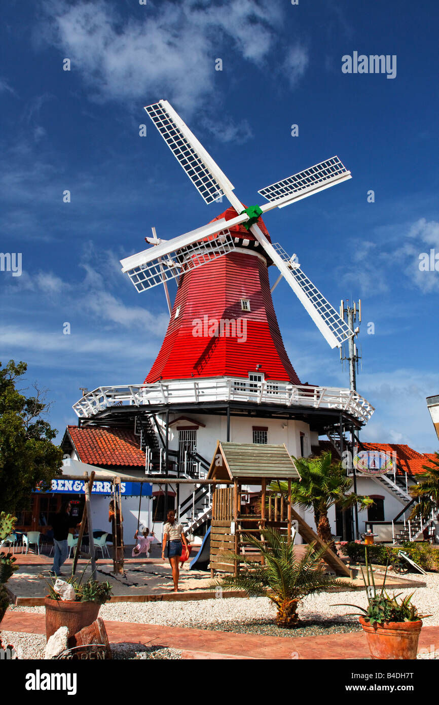 West Indies Aruba The Mill holländische Windmühle De Olde Molen Stockfoto