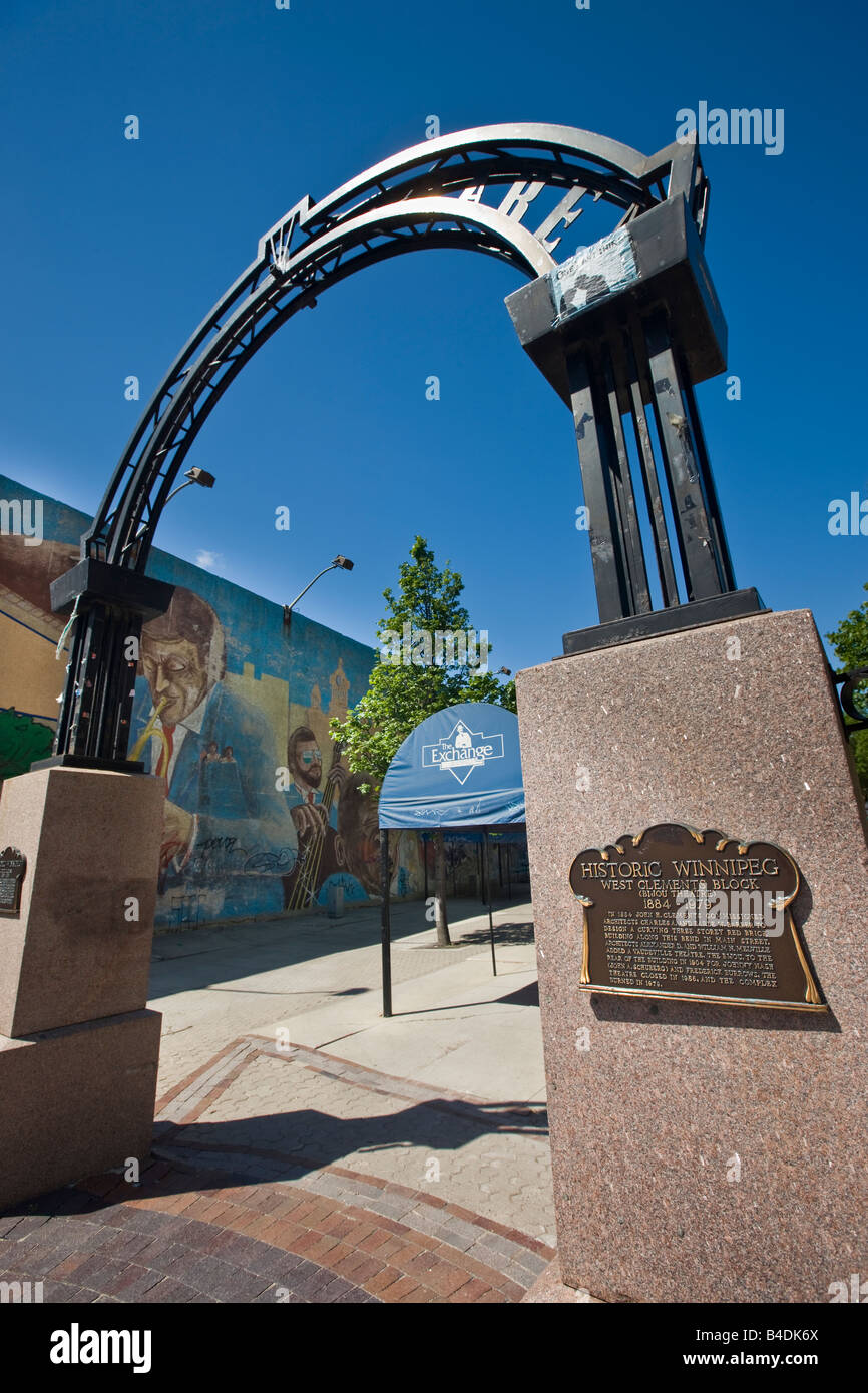 Eingang zum Westen Clements blockieren die Website des Theaters Bijou, das diese Seite in Exchange District besetzt Stockfoto