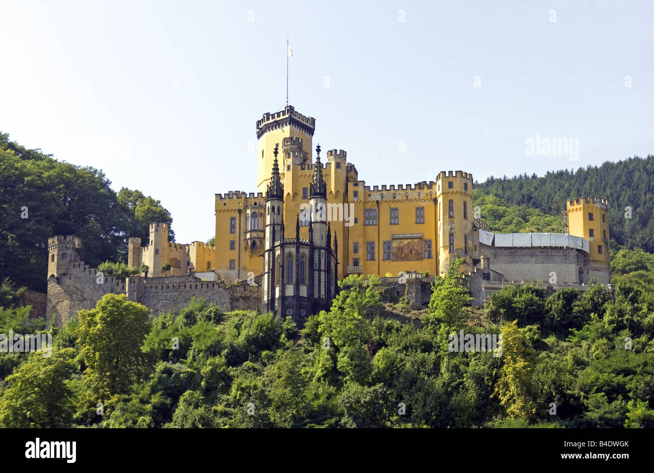 Schloss Stolzenfels am Rhein bei Koblenz Stockfoto