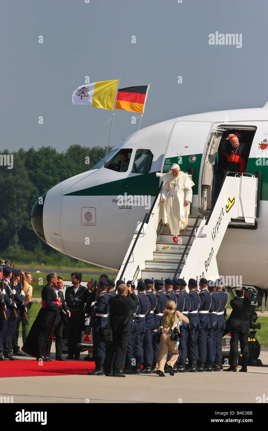 Papst Benedict XVI. bei seinem Besuch in Köln, Deutschland Stockfoto