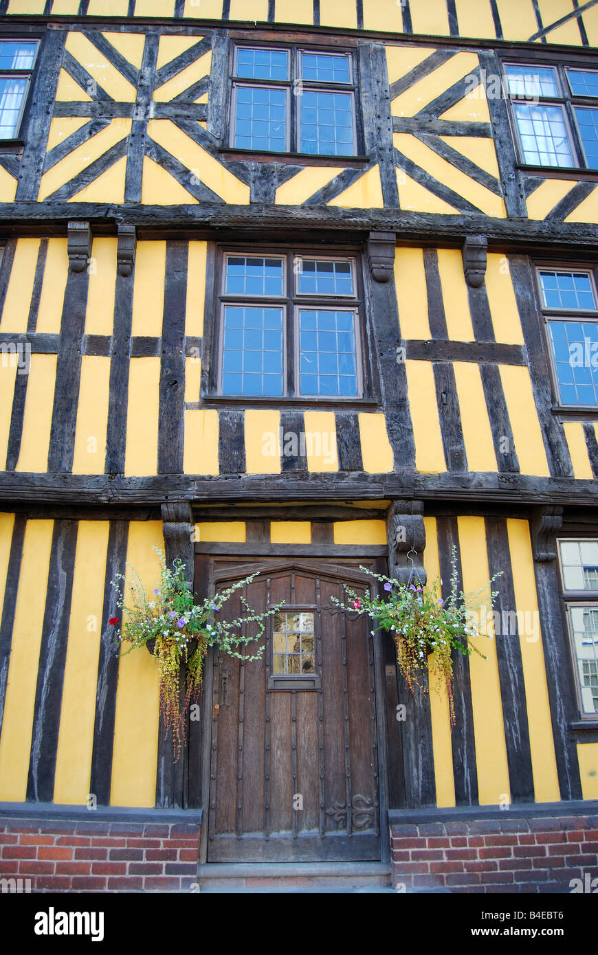 Tudor House Fassade, Broad Street, Ludlow, Shropshire, England, Vereinigtes Königreich Stockfoto