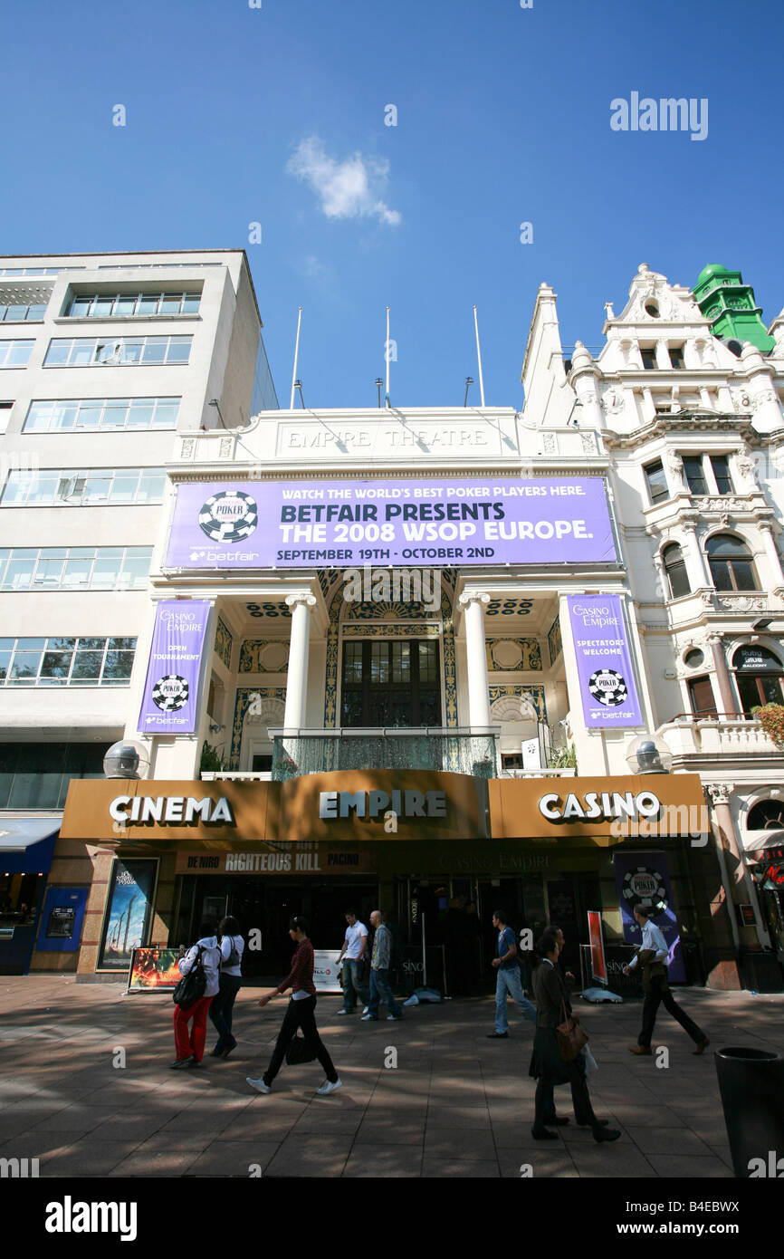 Das Empire Cinema and Casino in Leicester Square Unterhaltung Theater Bezirksgebiet West End London England UK Stockfoto