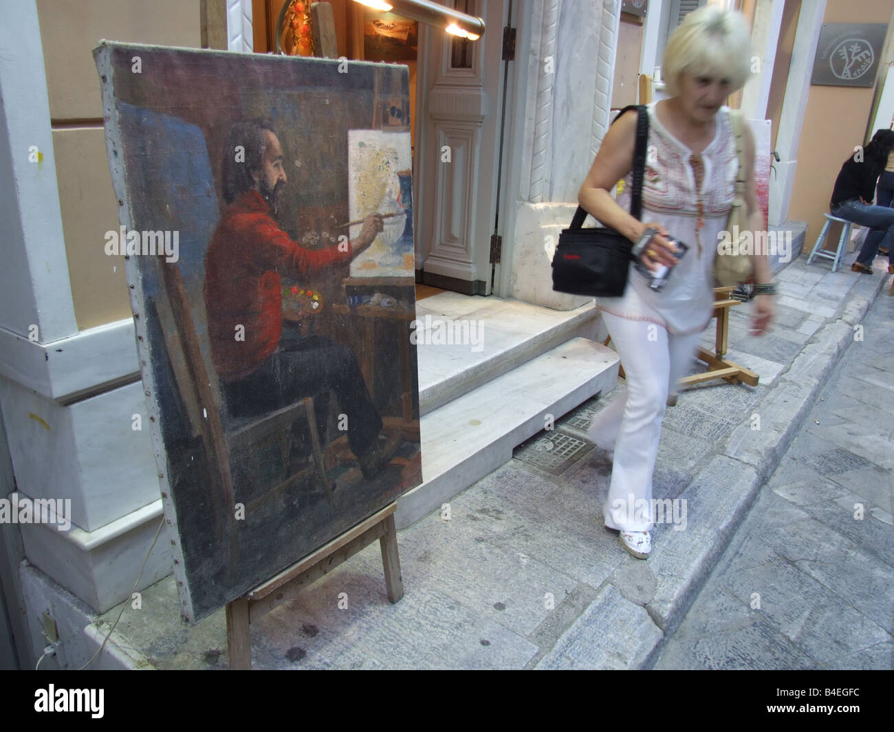 Kunst-Shop in der Plaka Bereich, Athen, Griechenland Stockfoto