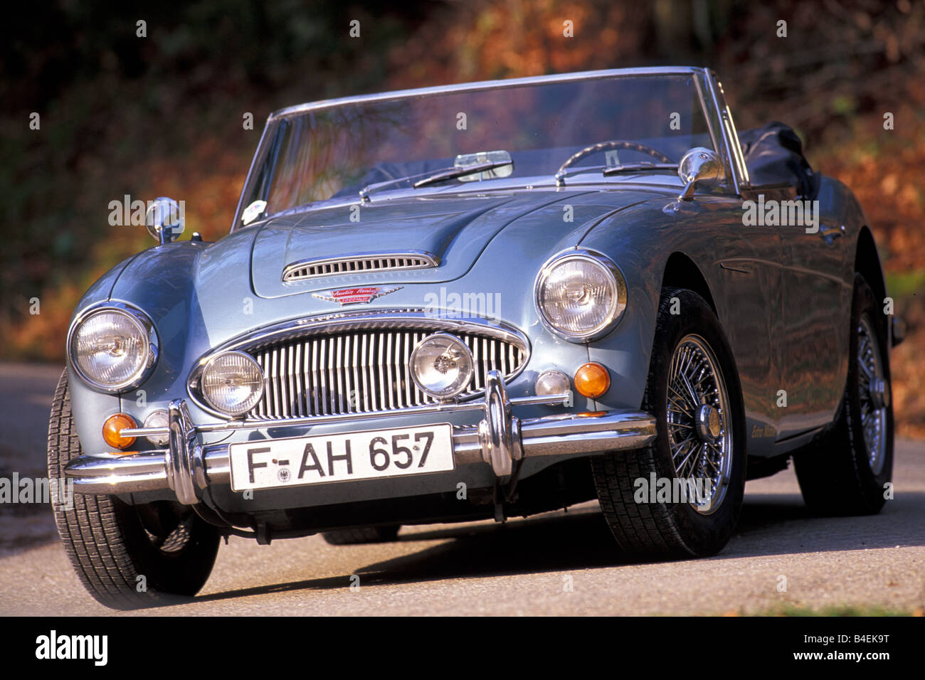 Auto, Austin Healey 3000 MK III, Cabrio, Oldtimer, Baujahr 1963-1968, dieses Auto Modell Jahr 1964, Silber, Cabrio Stockfoto
