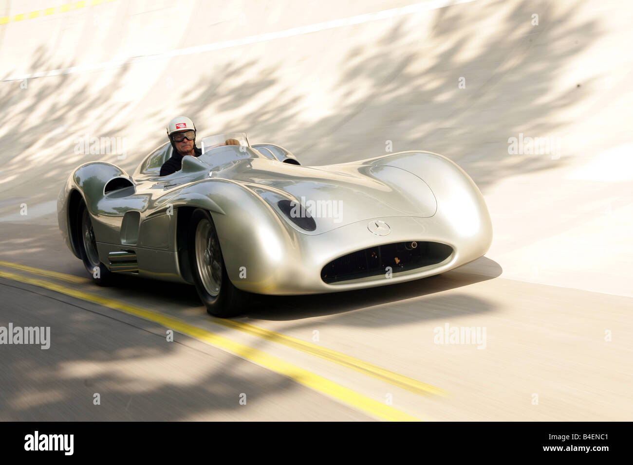 Auto, Mercedes W 196 Stromlinie, Baujahr 1954, Oldtimer, Rennwagen Auto, Silber, Vintage, 1950er Jahre, der fünfziger Jahre, racing, motor Spo Stockfoto