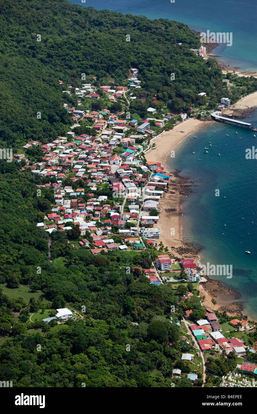 Luftaufnahmen über der Bucht von Taboga Island, Panama Stockfoto