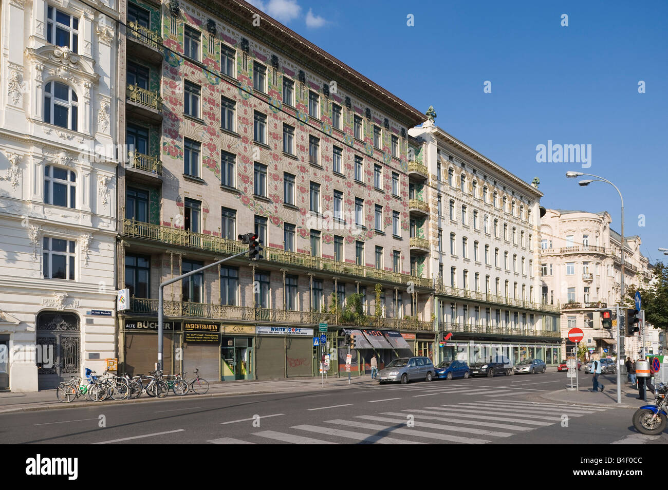 Vienna Art Nouveau Tenement House Wienzeile 40 von Otto Wagner Stockfoto