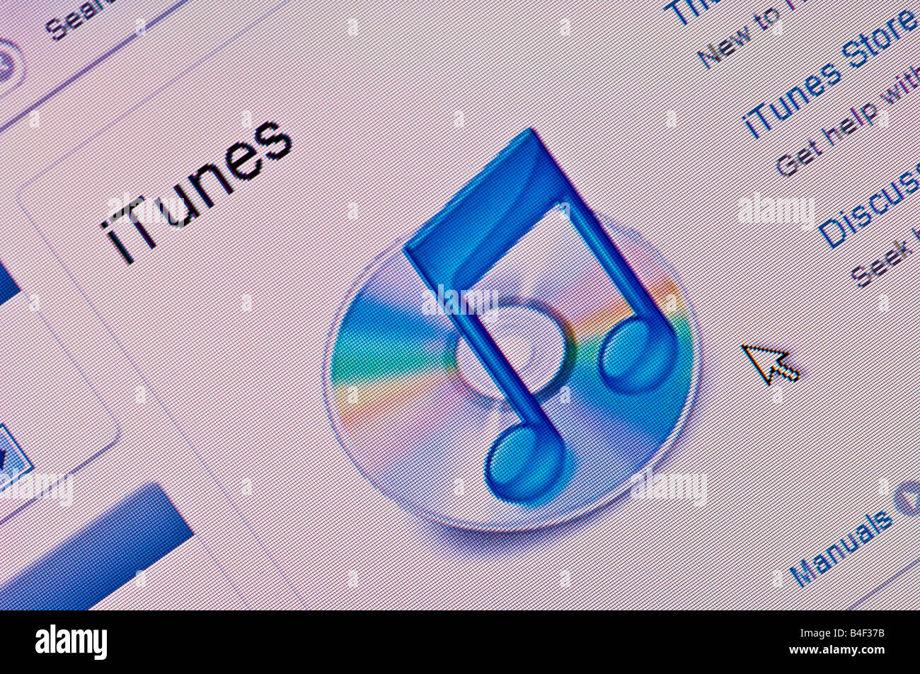 Makro-Screenshot der Website von Apple iTunes (nur zur redaktionellen Verwendung) Stockfoto
