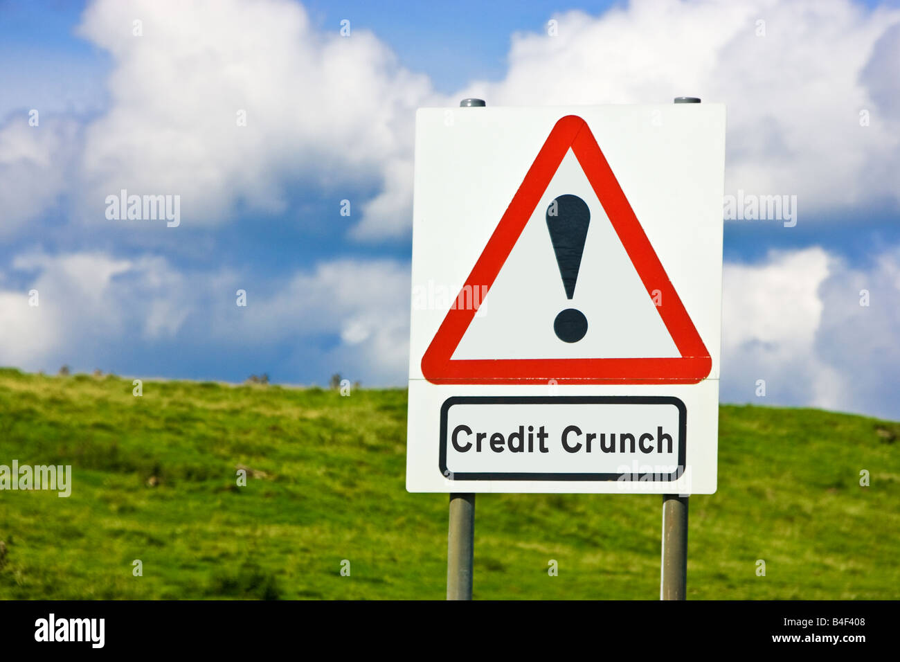 Finanzkonzept Warnung der Credit Crunch England UK Stockfoto