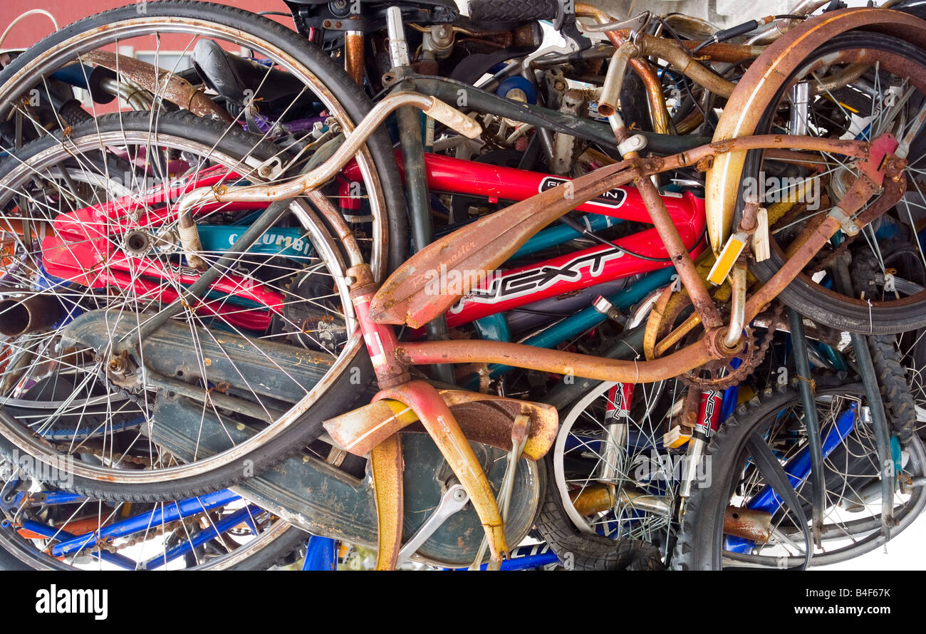 Bike Teile bilden eine Skulptur Stockfoto