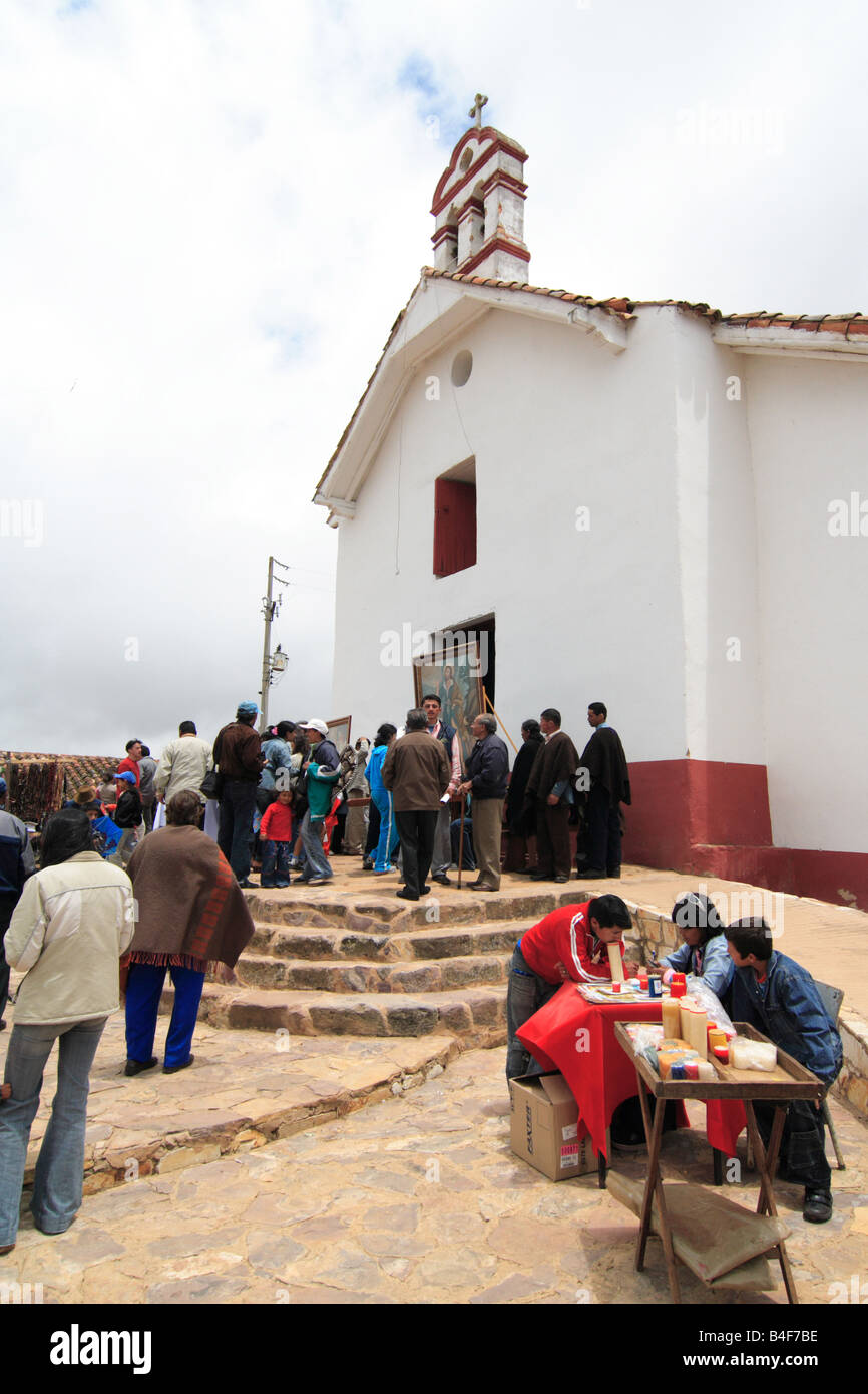 Menschen in einem religiösen fest, S.Lazaro, Tunja, Boyacá, Kolumbien, Südamerika Stockfoto
