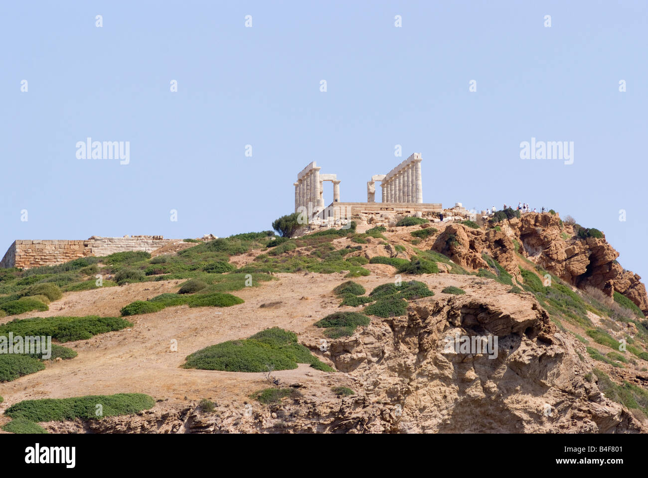 Der Poseidontempel am Kap Sounion Saronischen Golf griechischen Festland Ägäis Griechenland Stockfoto