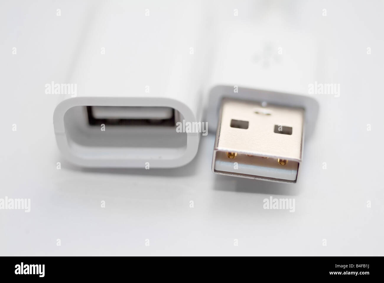 USB-Stecker männlich und weiblich Stockfoto