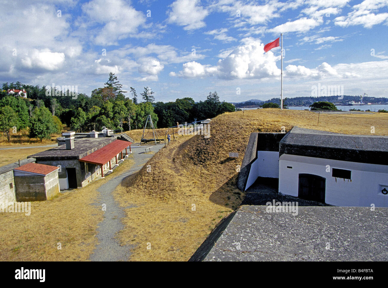 Ein Blick auf die historischen Fort Rodd Hill Provincial Park, Victoria Kanada. Stockfoto
