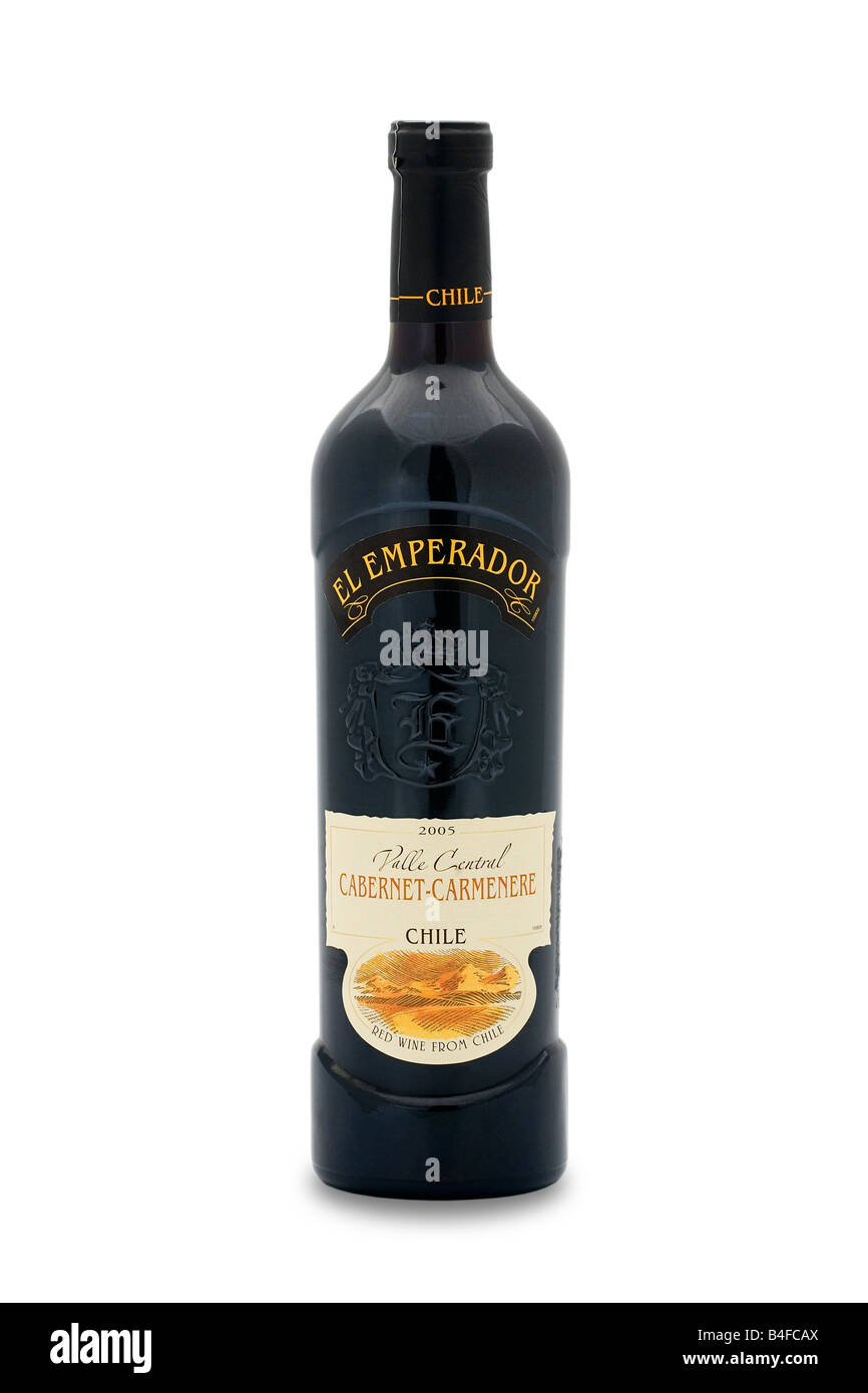 El Emperador Valle central Cabernet Sauvignon Chile rot Wein Stockfoto