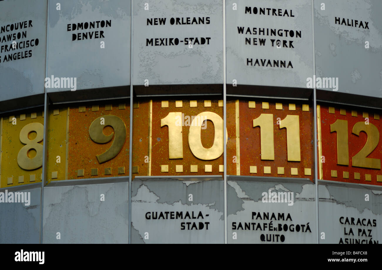 World Clock am Alexanderplatz "Weltzeituhr", Berlin, Deutschland Stockfoto