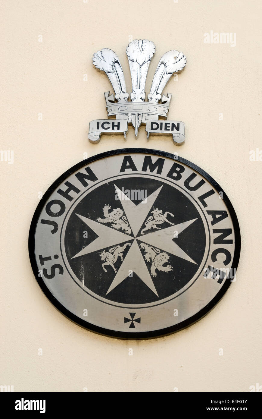 St John Ambulance Crest Stockfoto