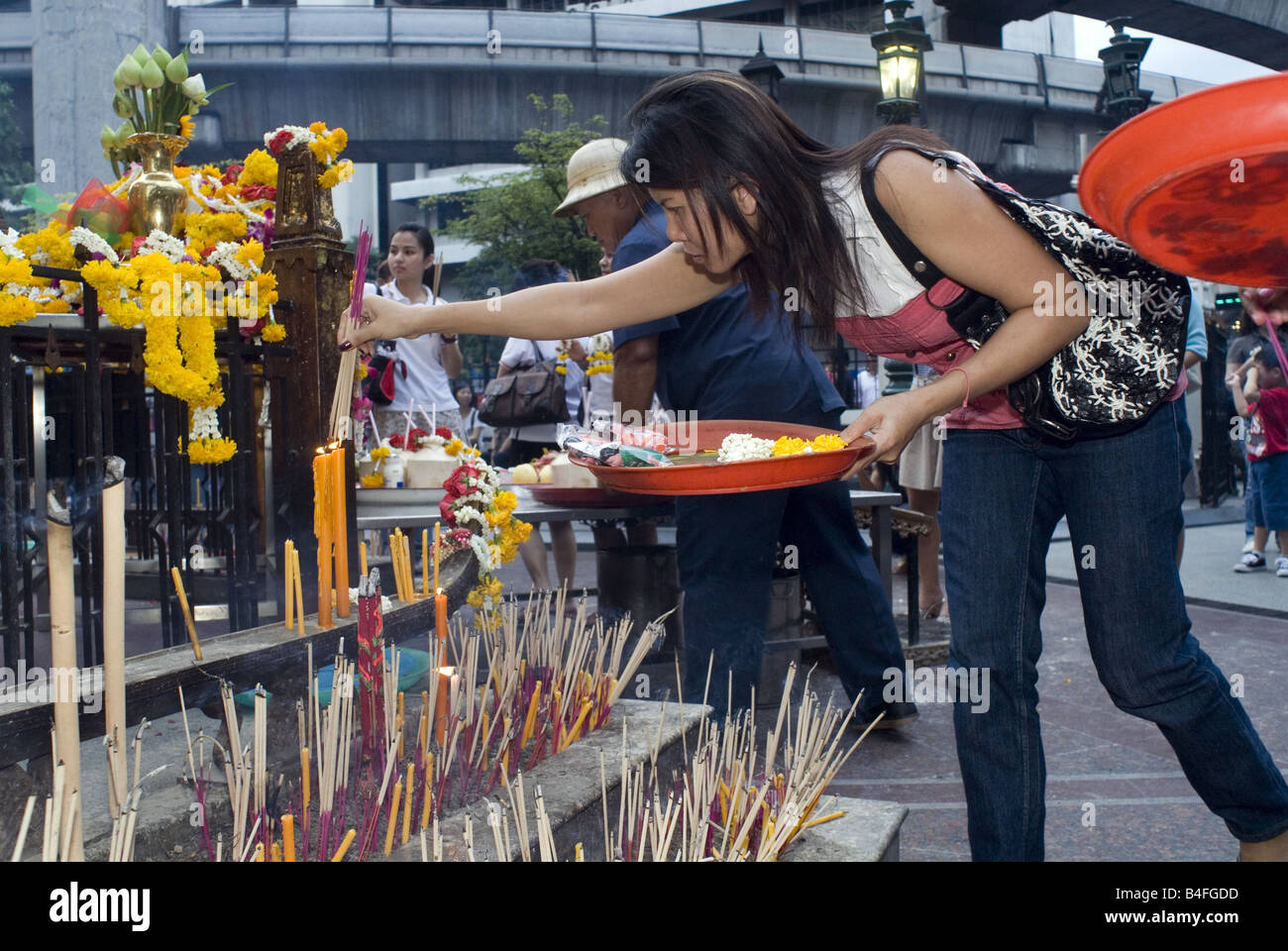 Erawan-Schrein. Bangkok. Stockfoto