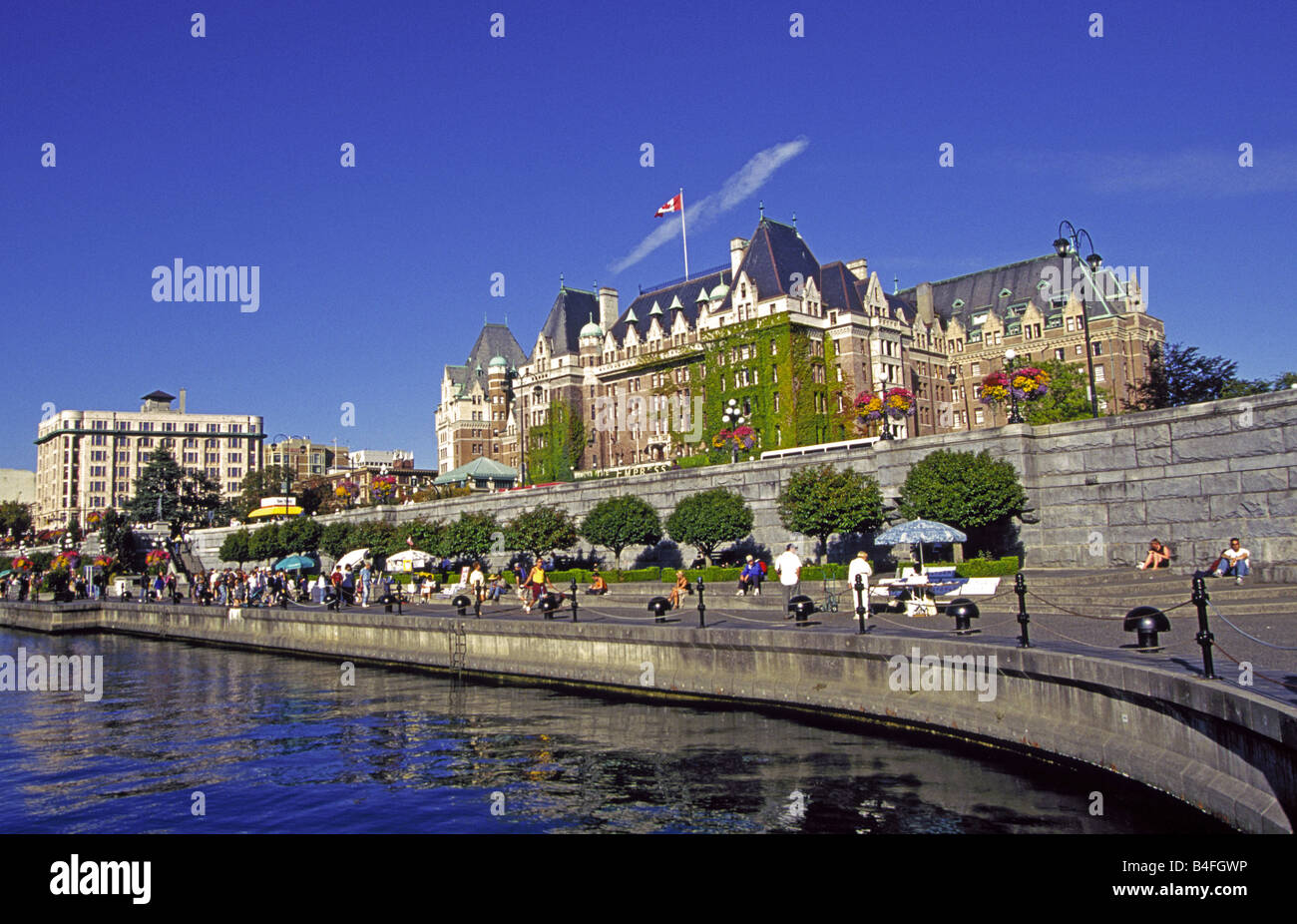 Ein Blick auf das historische Hotel Kaiserin, Victoria, Britisch-Kolumbien, Kanada. Stockfoto