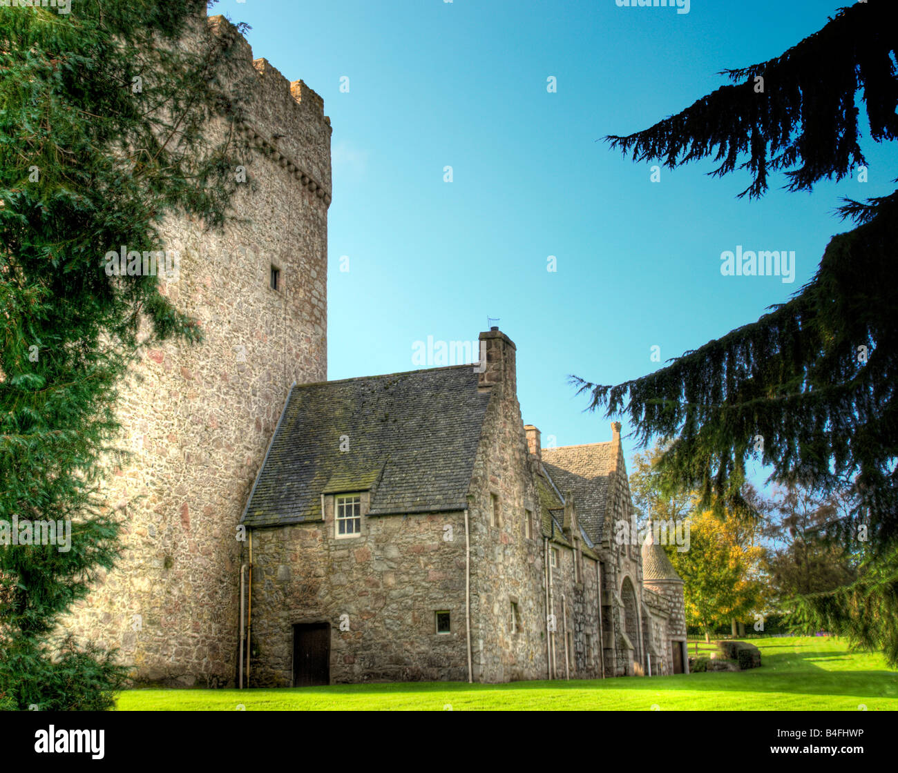 Trommel-Schloss von hinten, genutzt als Haupteingang Stockfoto