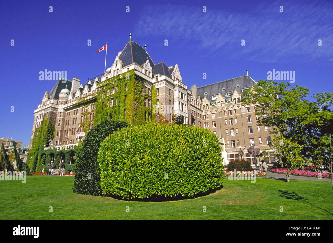 Ein Blick auf das historische Hotel Kaiserin, Victoria, Britisch-Kolumbien, Kanada. Stockfoto