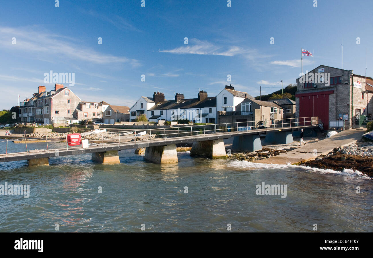 Swange Bay Leben Bootshaus. Swanage, Dorset, England, UK Stockfoto