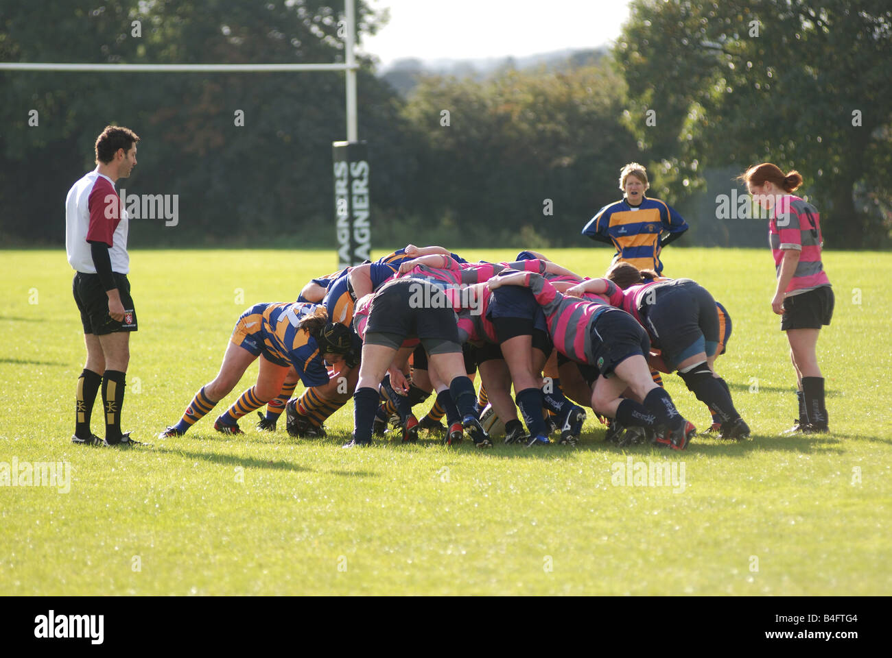 Frauen Rugby Union in Leamington Spa, Großbritannien Stockfoto