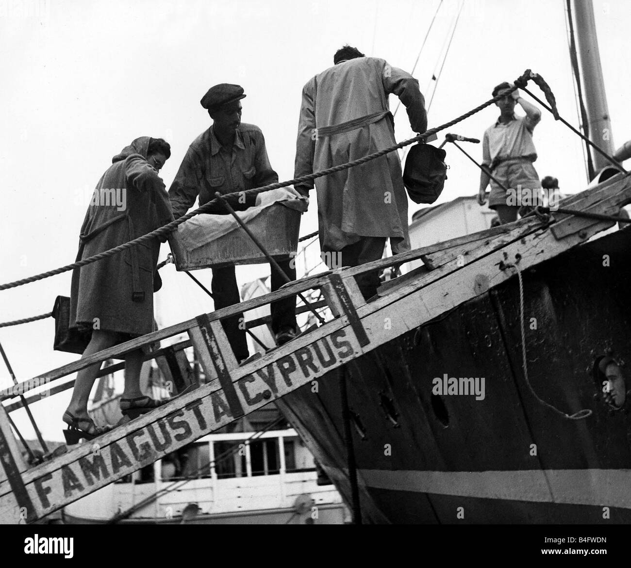 Jüdische Flüchtlinge heimkehren auf Schiffen 1947 Stockfoto