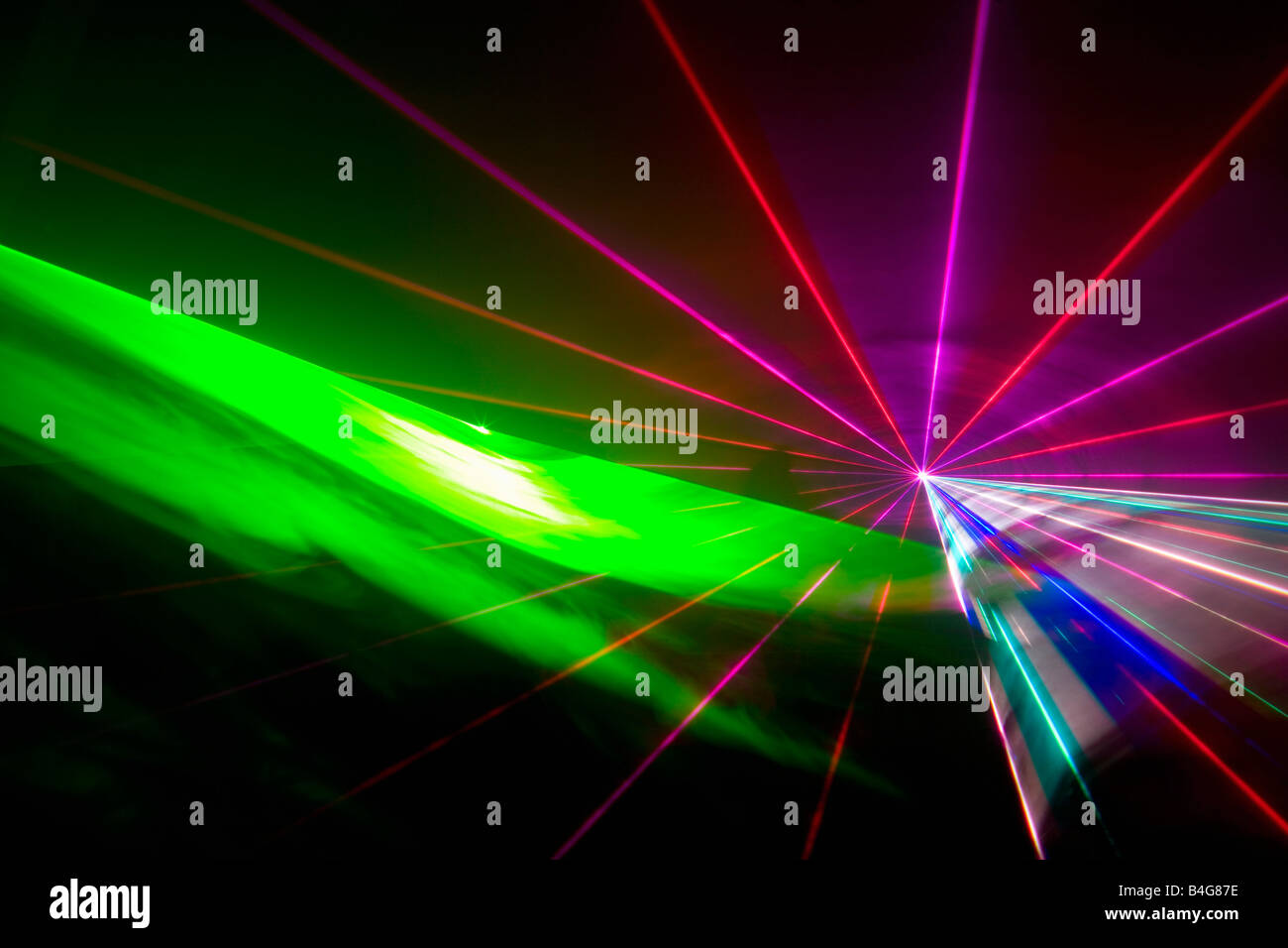 Mehrfarbig Laser-Licht Stockfoto