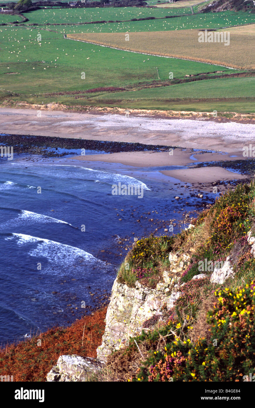 Höllen Mund Strand von Klippen von Mynydd Cilan in der Lleyn-Halbinsel, Nord Wales Stockfoto
