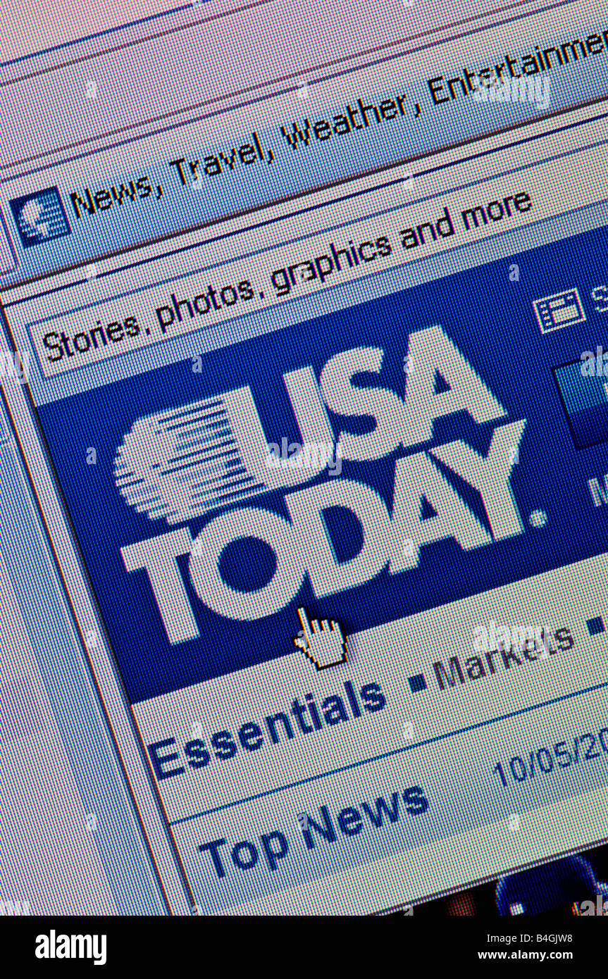 Makro-Screenshot von USA Today Webseite (nur zur redaktionellen Verwendung) Stockfoto