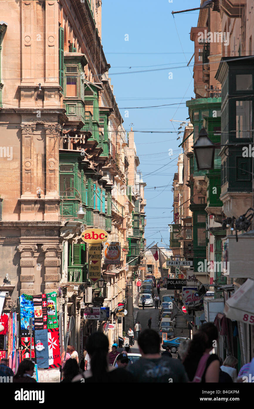 Republic Street, Valletta, Malta Stockfoto