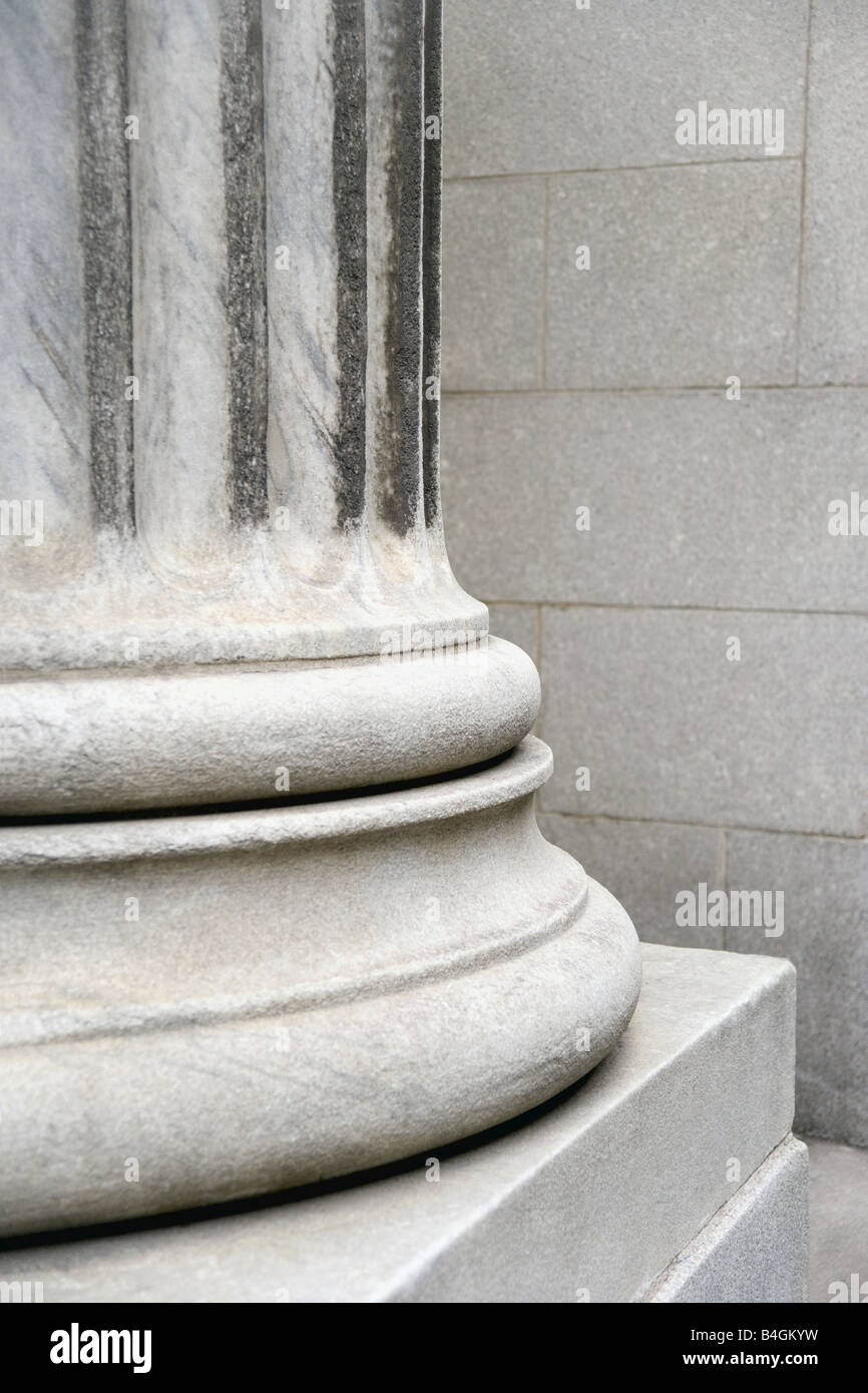 Die Basis einer korinthischen Säule. Stockfoto