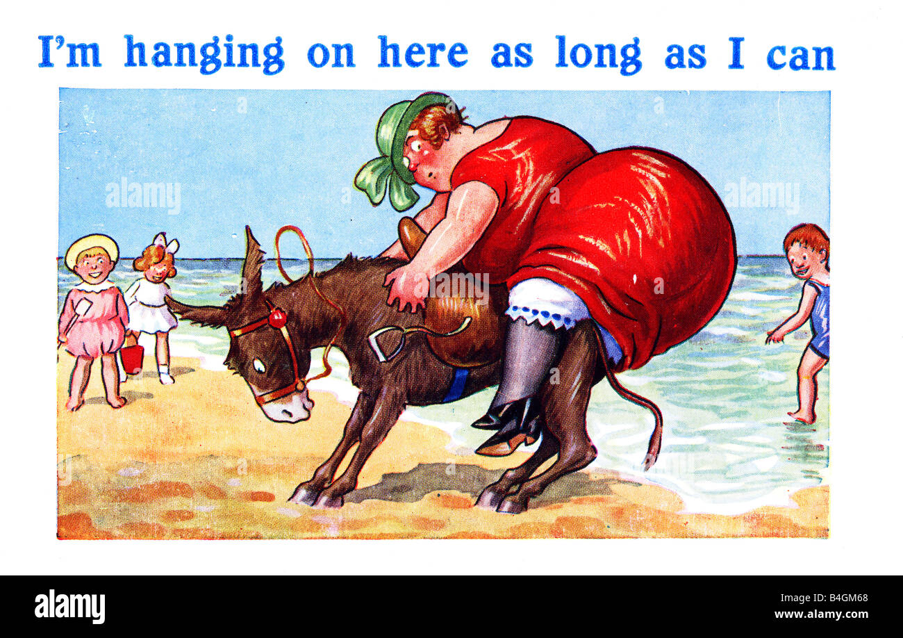 Alte Vintage Regent Publishing britischer Kunstwerke Comic frech am Meer Bild Postkarte der 1930er Jahre für nur zur redaktionellen Nutzung Stockfoto
