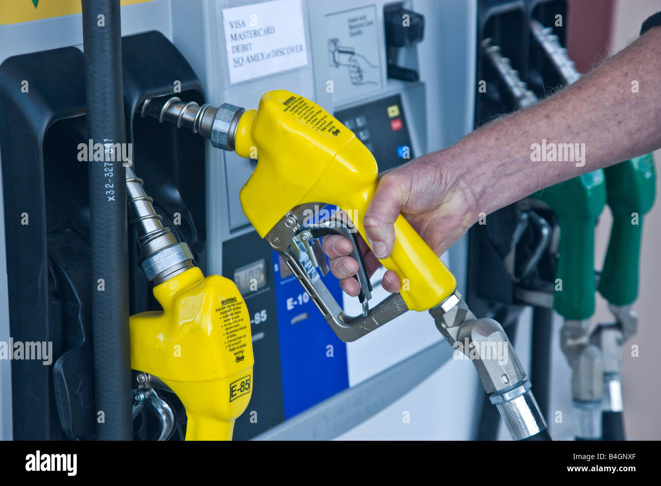 Entfernen von Biokraftstoffen Handpumpe. Stockfoto