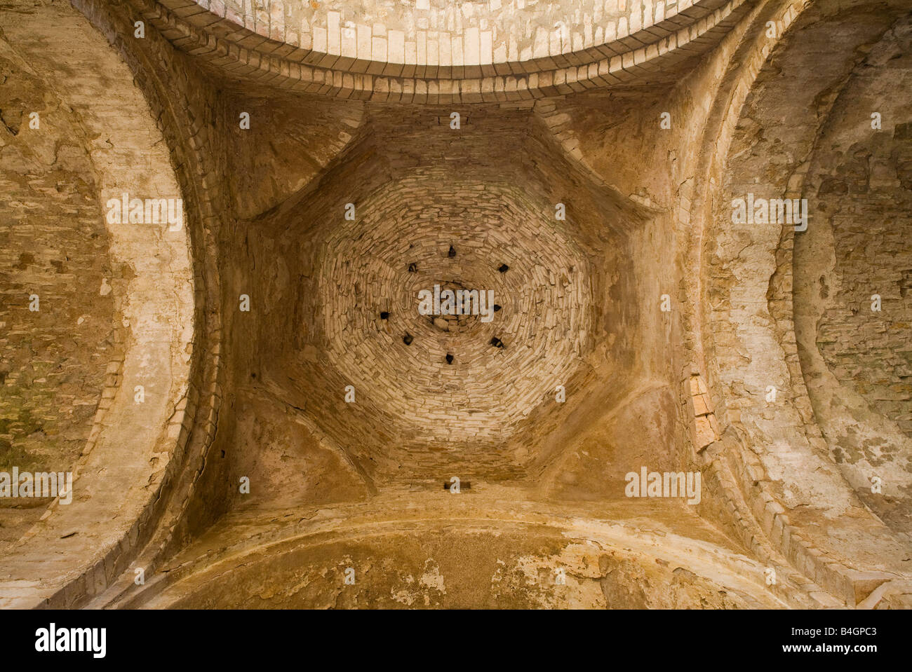 Saint-Hyppolite Bei Cluny, Kirchenruine, Gewölbe in der Vierung Stockfoto