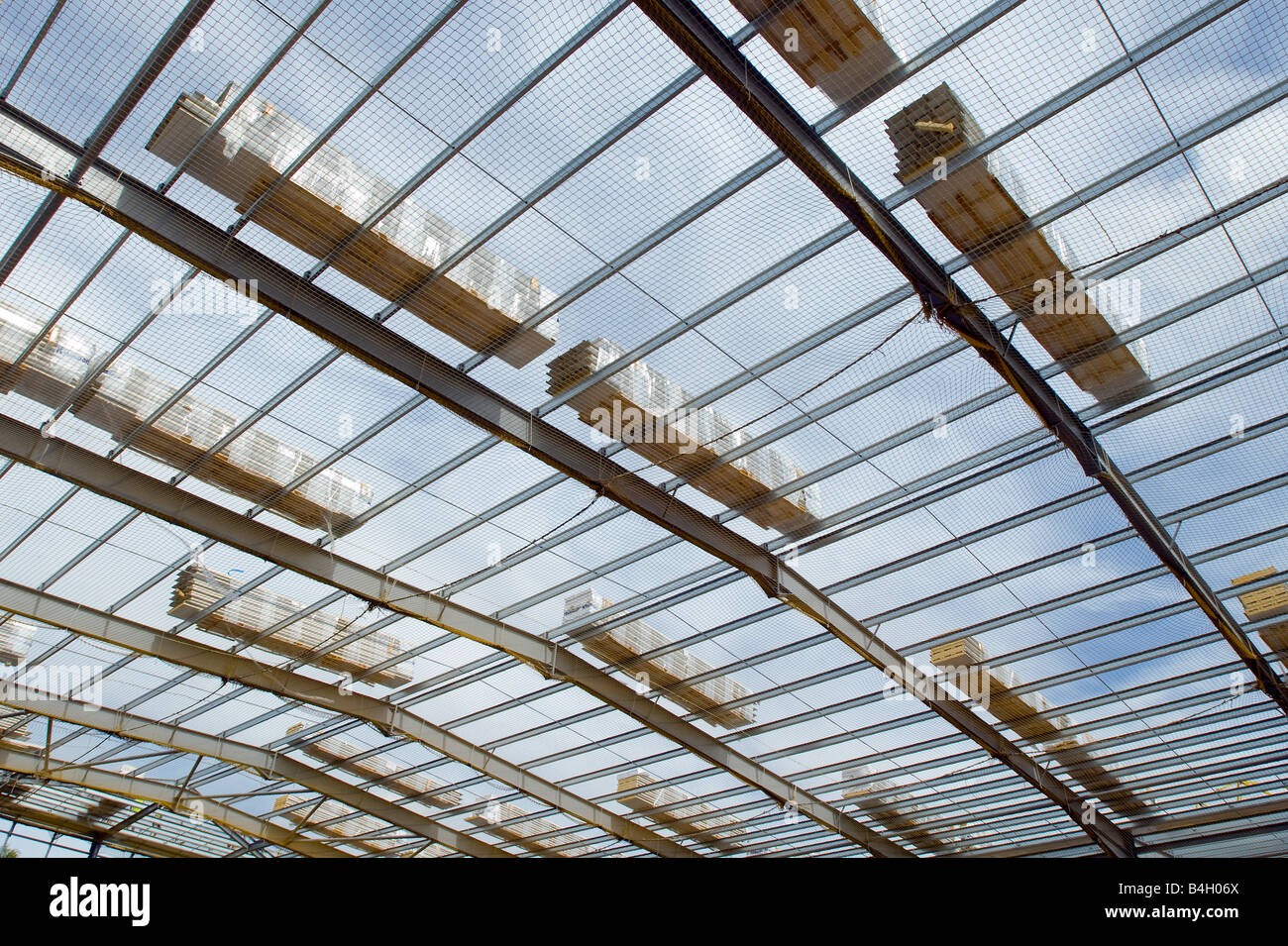 Dachkonstruktion auf neue Lager, Hampshire, England, UK Stockfoto