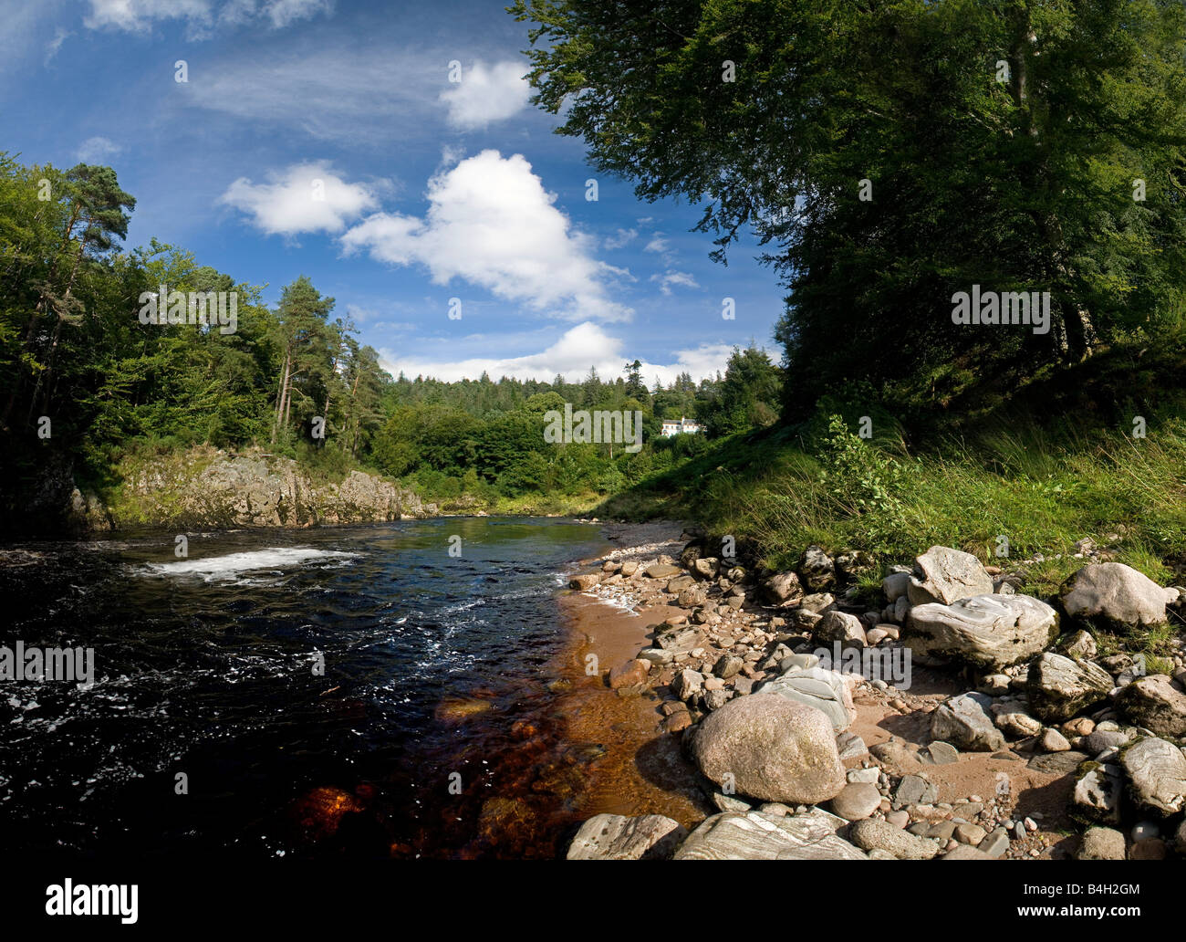 Fluß Findhorn in der Nähe von Logie Steading, Moray-Shire, Scotland Stockfoto