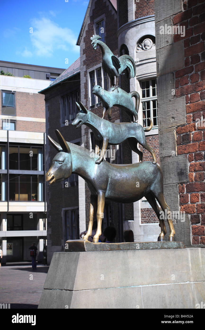 Bremen Stadt Musiker Denkmal von Bildhauer Gerhard Marcks 1953 erstellt Bremen Deutschland Europa Stockfoto