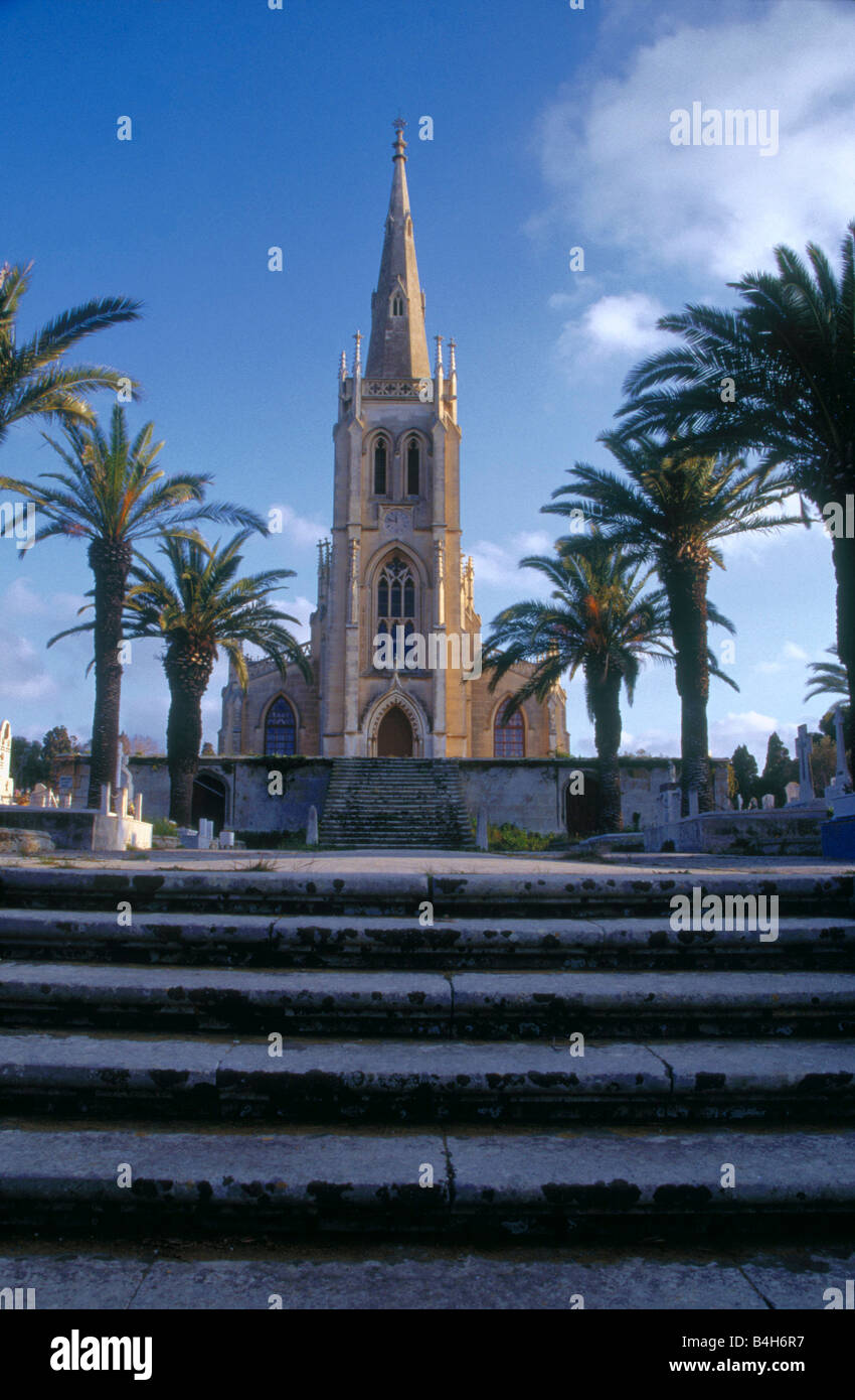 Fassade der Kirche, Schmerzensmutter Friedhof, Malta Stockfoto