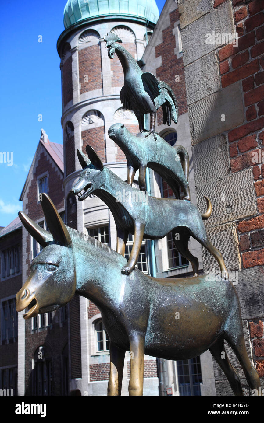 Bremen Stadt Musiker Denkmal von Bildhauer Gerhard Marcks 1953 erstellt Bremen Deutschland Europa Stockfoto