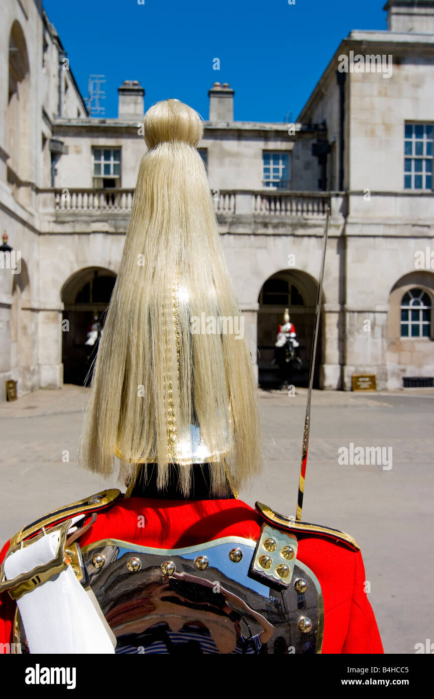 Nahaufnahme der Garde in traditionellen einheitliche London England Stockfoto